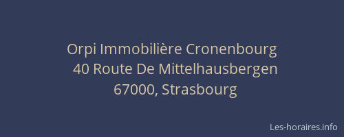 Orpi Immobilière Cronenbourg