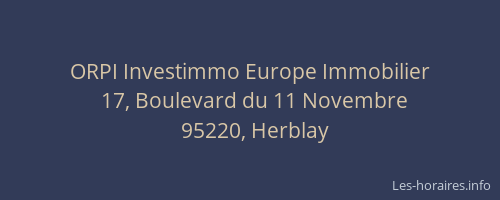 ORPI Investimmo Europe Immobilier
