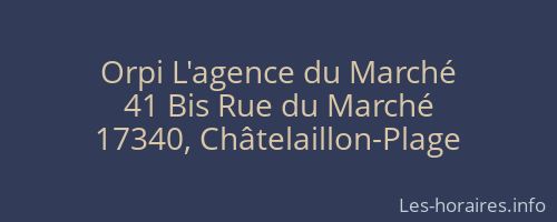 Orpi L'agence du Marché