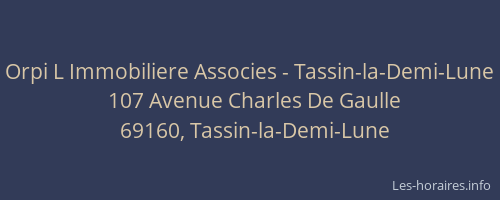 Orpi L Immobiliere Associes - Tassin-la-Demi-Lune