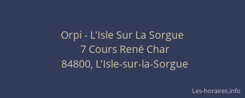 Orpi - L'Isle Sur La Sorgue