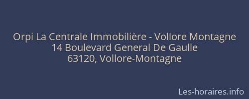 Orpi La Centrale Immobilière - Vollore Montagne
