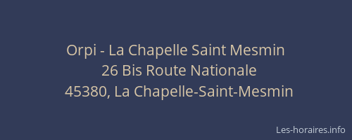 Orpi - La Chapelle Saint Mesmin