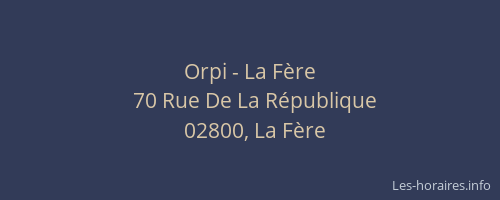 Orpi - La Fère