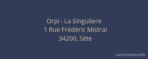 Orpi - La Singuliere