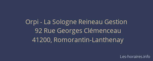 Orpi - La Sologne Reineau Gestion