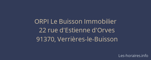 ORPI Le Buisson Immobilier