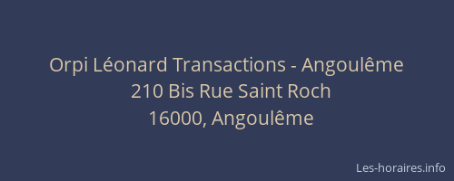 Orpi Léonard Transactions - Angoulême