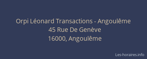 Orpi Léonard Transactions - Angoulême