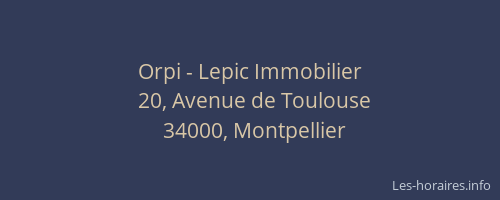 Orpi - Lepic Immobilier