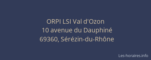 ORPI LSI Val d'Ozon
