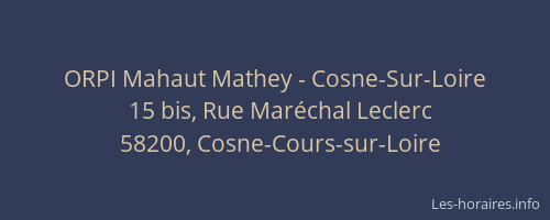 ORPI Mahaut Mathey - Cosne-Sur-Loire