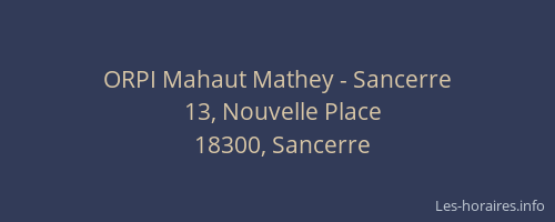ORPI Mahaut Mathey - Sancerre