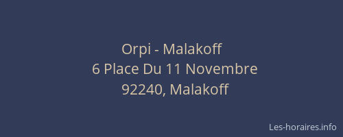 Orpi - Malakoff