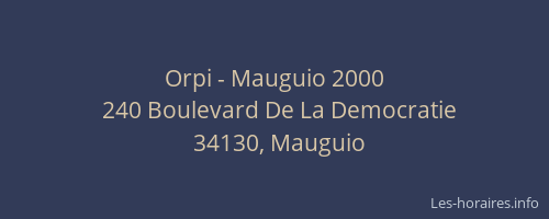 Orpi - Mauguio 2000