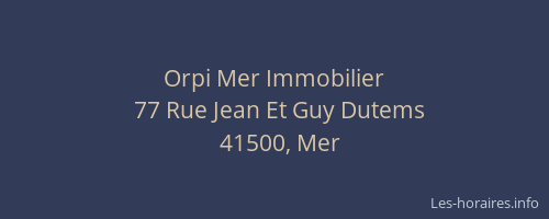 Orpi Mer Immobilier