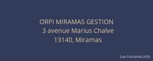 ORPI MIRAMAS GESTION