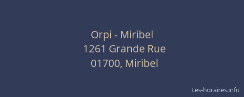 Orpi - Miribel