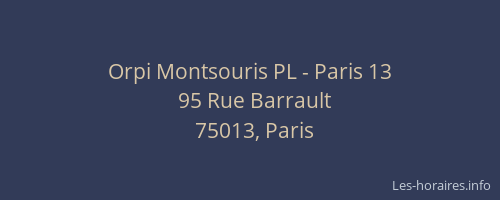 Orpi Montsouris PL - Paris 13