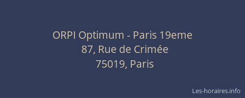 ORPI Optimum - Paris 19eme