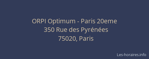 ORPI Optimum - Paris 20eme