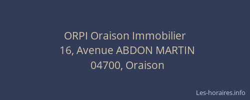 ORPI Oraison Immobilier