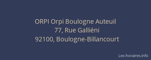 ORPI Orpi Boulogne Auteuil