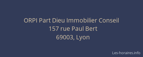 ORPI Part Dieu Immobilier Conseil