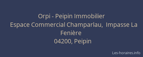 Orpi - Peipin Immobilier