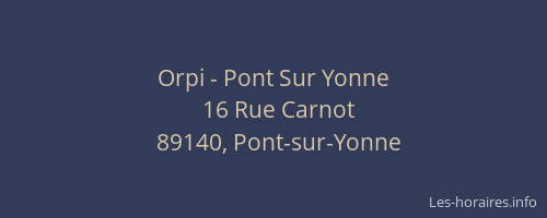 Orpi - Pont Sur Yonne