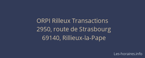 ORPI Rilleux Transactions