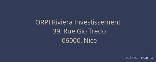 ORPI Riviera Investissement