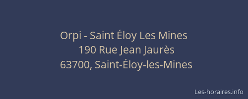Orpi - Saint Éloy Les Mines