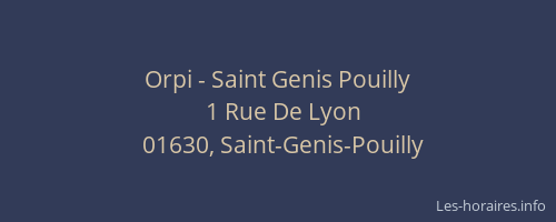 Orpi - Saint Genis Pouilly
