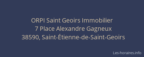 ORPI Saint Geoirs Immobilier