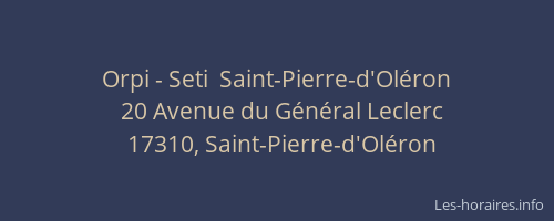 Orpi - Seti  Saint-Pierre-d'Oléron