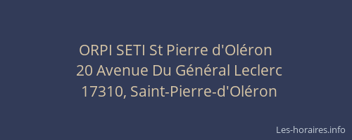ORPI SETI St Pierre d'Oléron
