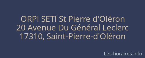 ORPI SETI St Pierre d'Oléron