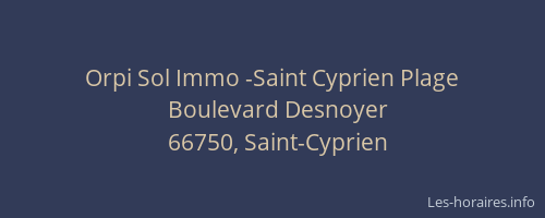 Orpi Sol Immo -Saint Cyprien Plage