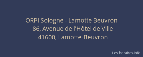 ORPI Sologne - Lamotte Beuvron