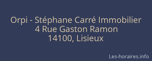 Orpi - Stéphane Carré Immobilier
