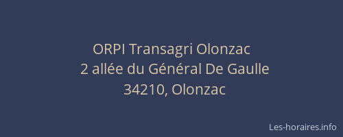 ORPI Transagri Olonzac