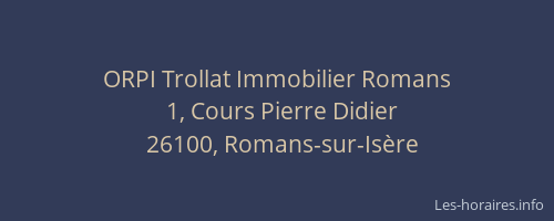 ORPI Trollat Immobilier Romans