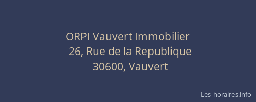 ORPI Vauvert Immobilier