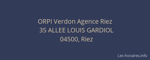 ORPI Verdon Agence Riez