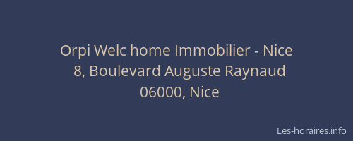 Orpi Welc home Immobilier - Nice