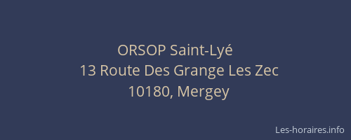 ORSOP Saint-Lyé