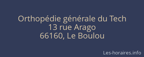 Orthop&eacute;die g&eacute;n&eacute;rale du Tech
