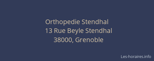 Orthopedie Stendhal