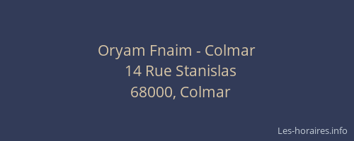 Oryam Fnaim - Colmar